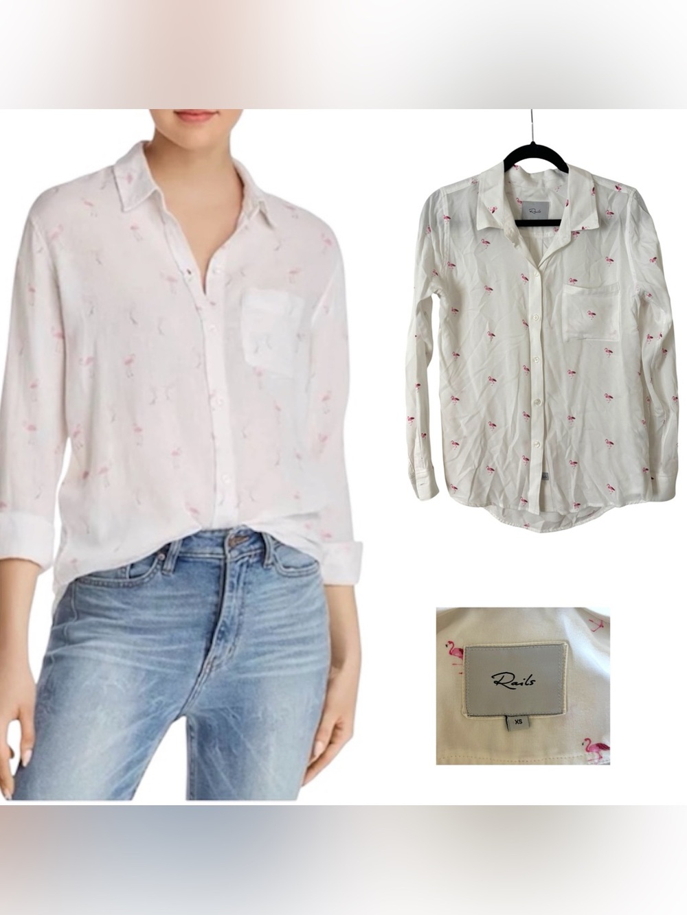 Rails Flamingo Button Down Shirt